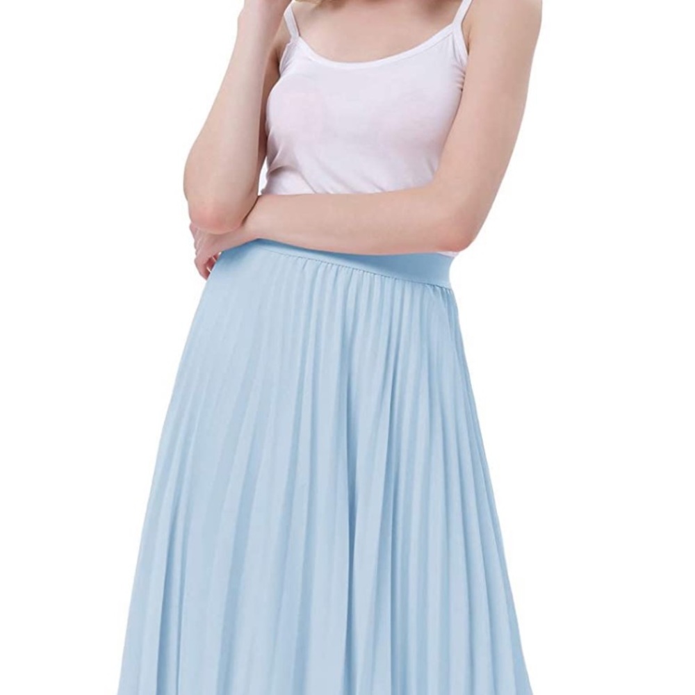 Kate Kasin Pleated Midi Skirt
